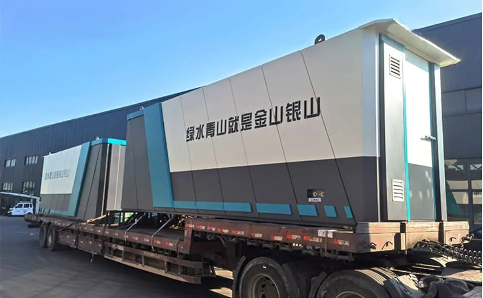 Above-ground wastewater treatment unit with MBBR and PP tank configuration