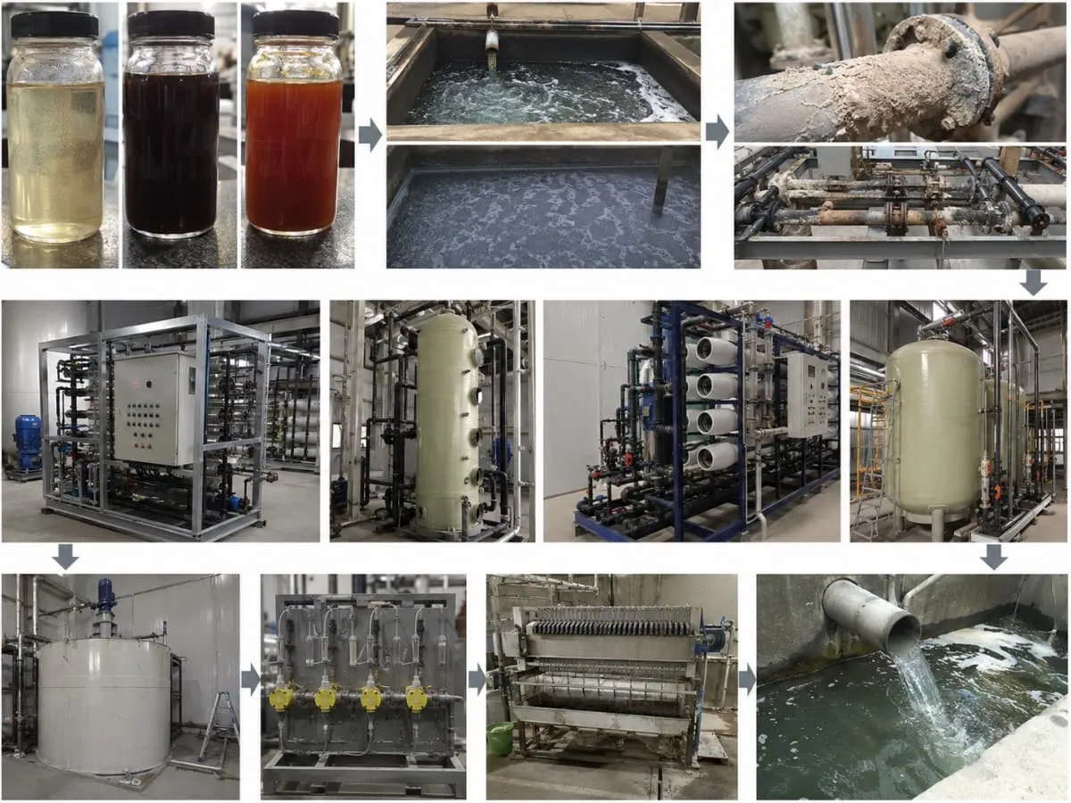 Chemical acidic effluent treatment source visual