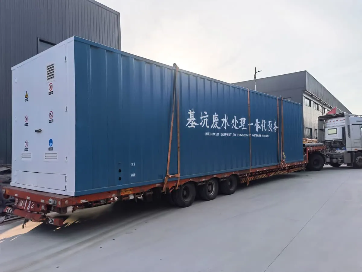 Containerized wastewater treatment plant loading and export preparation