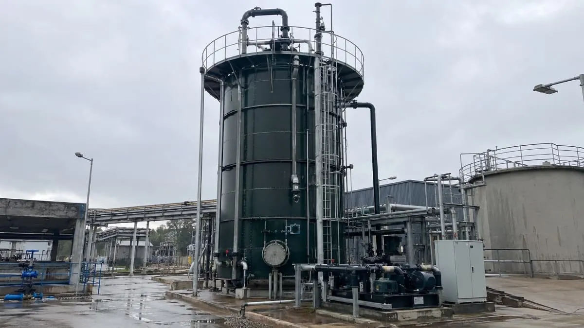 IC anaerobic reactor for high organic food and beverage wastewater