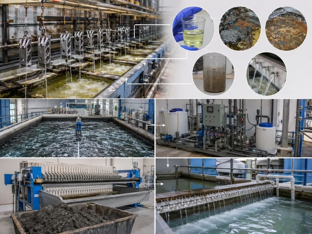 Metal processing acidic wastewater treatment source visual