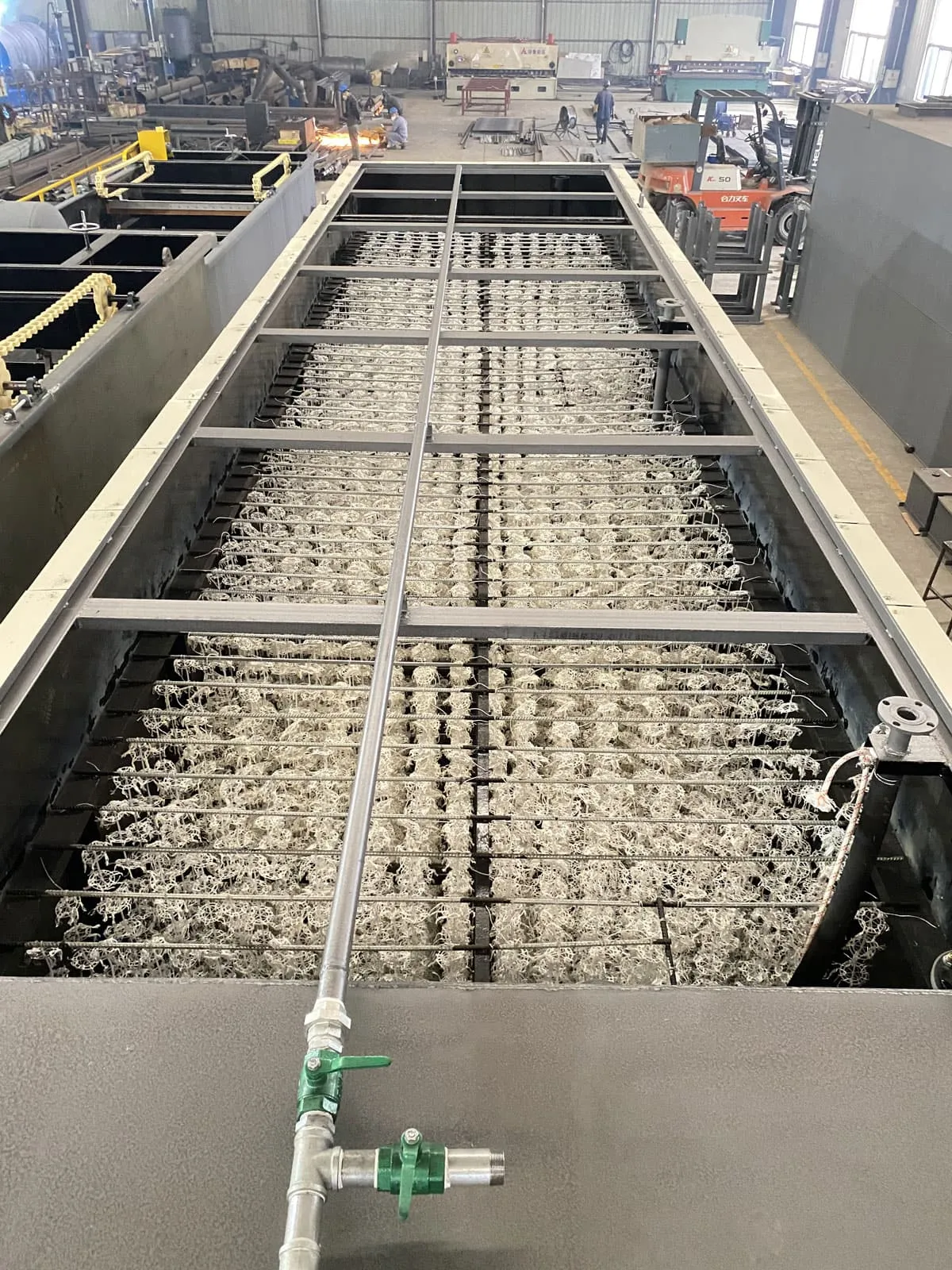 Motiva MBR wastewater treatment plant equipment in workshop