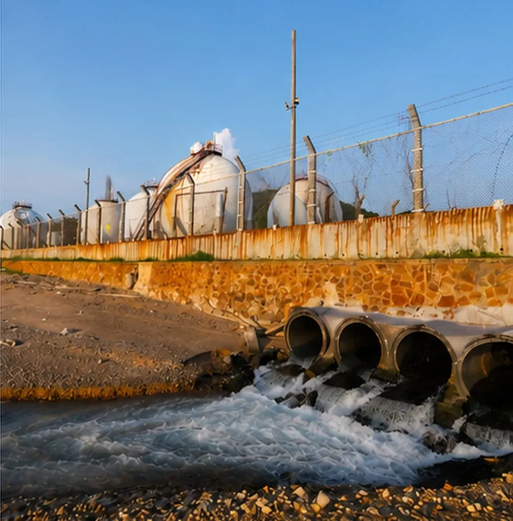 Petrochemical and refinery wastewater treatment route visual