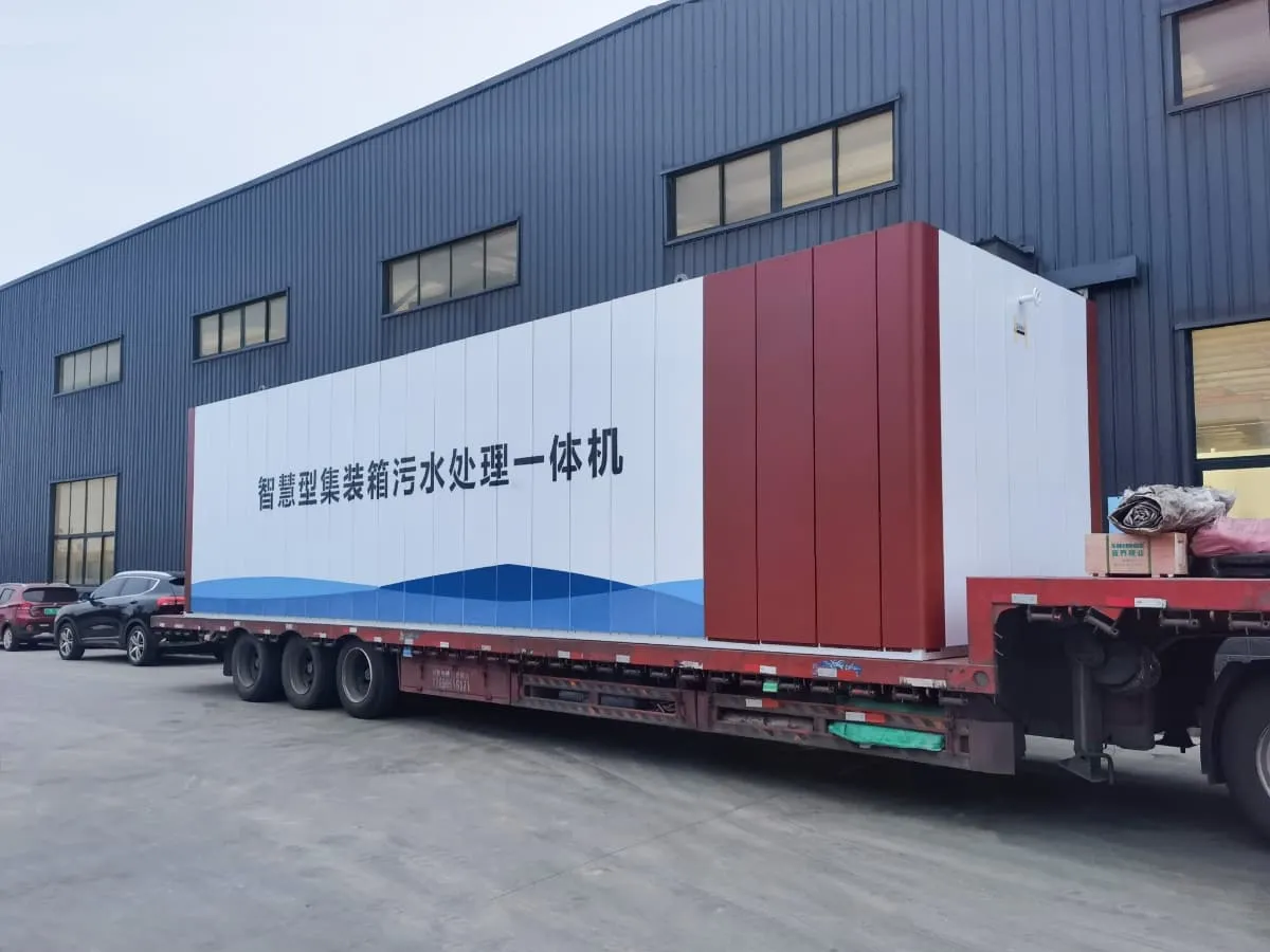 Containerized wastewater treatment equipment prepared for overseas delivery