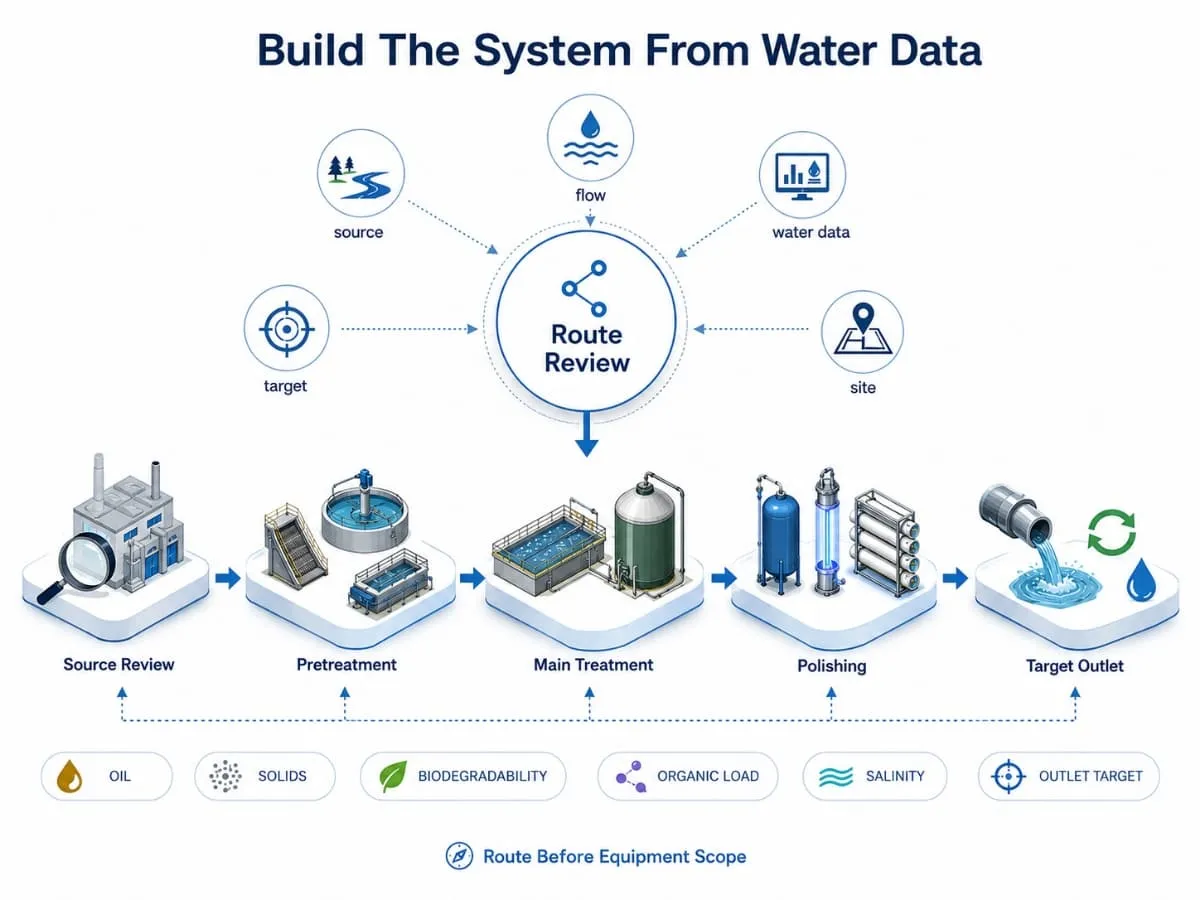 Wastewater treatment process route