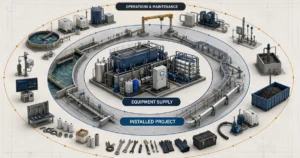 Resources 4 Industrial wastewater treatment project cost divided into equipment, installed-project and operating layers